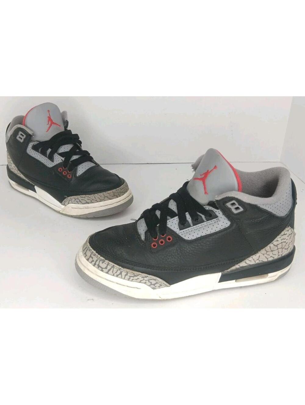 Jordan Air Jordan 3 Retro GS DM0967-010 Black Red Cement Grey Shoes Sneakers 4Y